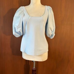 Theory Light Blue Knit Top